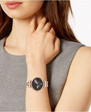 Buy Shop Emporio Armani Gianni T Bar Black Dial Rose Gold Steel Strap Watch For Women - AR11206 USA Online