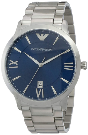Buy Shop Emporio Armani Giovanni Quartz Blue Dial Silver Steel Strap Watch For Men - AR11227 USA Online