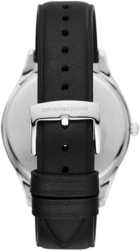 Buy Shop Emporio Armani Modern Slim Quartz Grey Dial Black Leather Strap Watch For Men - AR11162 USA Online