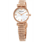 Buy Shop Emporio Armani Gianni T-Bar Mother of Pearl Dial Rose Gold Steel Strap Watch For Women - AR11316 USA Online