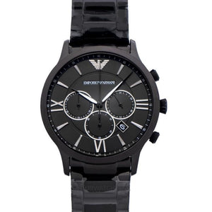 Buy Shop Emporio Armani Giovanni Chronograph Black Dial Black Steel Strap Watch For Men - AR11349 USA Online