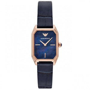 Buy Shop Emporio Armani Gioia Quartz Mother of Pearl Blue Dial Blue Leather Strap Watch For Women - AR11426 USA Online