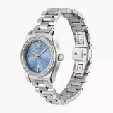 Buy Shop Emporio Armani Federica Three-Hand Date Blue Dial Silver Steel Strap Watch For Women - AR11593 USA Online