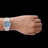 Buy Shop Emporio Armani Federica Three-Hand Date Blue Dial Silver Steel Strap Watch For Women - AR11593 USA Online
