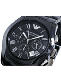 Emporio Armani Valente Chronograph Black Dial Black Ceramic Strap Watch For Men - AR1400