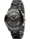 Buy Shop Emporio Armani Chronograph Black Ceramic Stainless Steel Dial Watch For Women - AR1411 USA Online