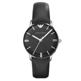 Buy Shop Emporio Armani Classic Quartz Black Dial Black Leather Strap Watch For Women - AR1600 USA Online