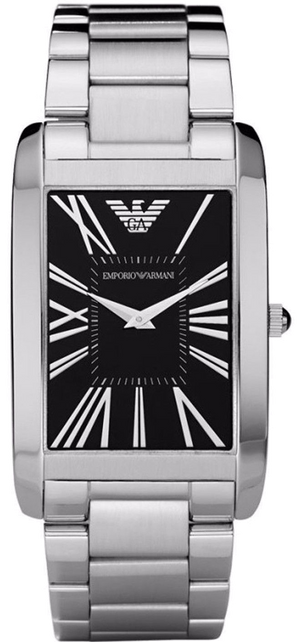 Buy Shop Emporio Armani Classic Analog Black Dial Silver Steel Strap Watch For Men - AR1608 USA Online