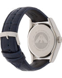 Emporio Armani Valente Quartz Silver Dial Grey Leather Strap Watch For Men - AR1666