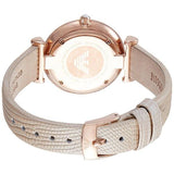 Buy Shop Emporio Armani Gianni T Bar Gunmetal Dial Beige Leather Strap Watch For Women - AR1681 USA Online
