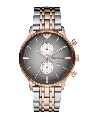 Buy Shop Emporio Armani Gianni Chronograph Grey Dial Two Tone Steel Strap Watch For Men - AR1721 USA Online
