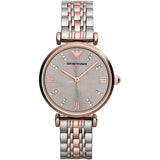 Buy Shop Emporio Armani Gianni T Bar Grey Dial Two Tone Steel Strap Watch For Women - AR1841 USA Online