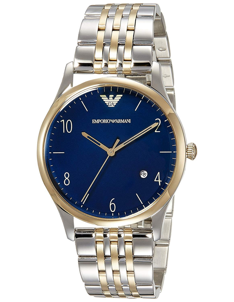 Buy Shop Emporio Armani Classic Quartz Blue Dial Two Tone Steel Strap Watch For Men - AR1868 USA Online