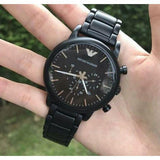 Buy Shop Emporio Armani Luigi Chronograph Black Dial Black Stainless Steel Watch For Men - AR1895 USA Online