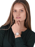 Buy Shop Emporio Armani Gianni T Bar Mother of Pearl Rose Gold Stainless Steel Strap Watch For Women - AR1909 USA Online