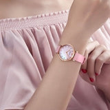 Buy Shop Emporio Armani Gianni T Bar Mother Of Pearl Pink Dial Pink Leather Strap Watch For Women - AR1958 USA Online