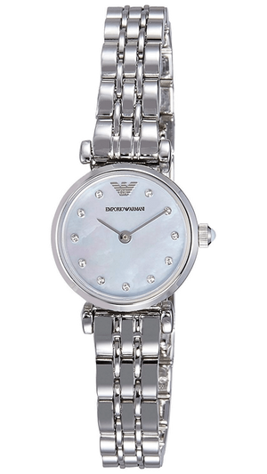 Buy Shop Emporio Armani Gianni Blue Dial Silver Steel Strap Watch For Women - AR1961 USA Online