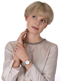 Buy Shop Emporio Armani Gianni T Bar Quartz Mother of Pearl Dial White Leather Strap Watch For Women - AR1965 USA Online