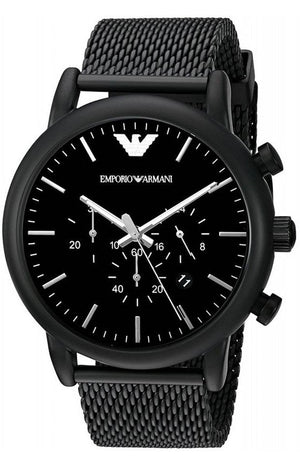 Buy Shop Emporio Armani Sport Chronograph Black Dial Black Mesh Bracelet Watch For Men - AR1968 USA Online