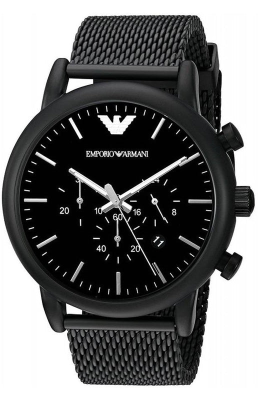 Buy Shop Emporio Armani Sport Chronograph Black Dial Black Mesh Bracelet Watch For Men - AR1968 USA Online