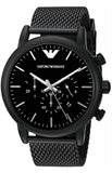 Emporio Armani Sport Chronograph Black Dial Black Mesh Bracelet Watch For Men - AR1968