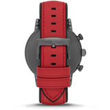 Buy Shop Emporio Armani Luigi Chronograph Black Dial Red Leather Strap Watch For Men - AR1971 USA Online