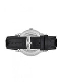 Buy Shop Emporio Armani Meccanico Silver Skeleton Dial Black Leather Watch For Men - AR1997 USA Online