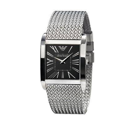 Buy Shop Emporio Armani Classic Black Dial Silver Mesh Bracelet Watch For Women - AR2013 USA Online