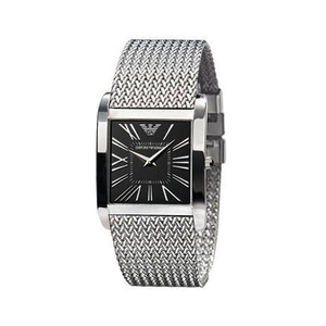 Buy Shop Emporio Armani Classic Black Dial Silver Mesh Bracelet Watch For Women - AR2013 USA Online