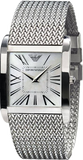 Buy Shop Emporio Armani Super Slim Quartz White Dial Silver Mesh Bracelet Watch For Women - AR2015 USA Online