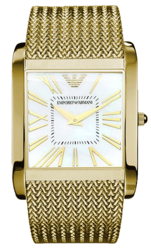 Buy Shop Emporio Armani Mother of Pearl Dial Gold Mesh Bracelet Watch For Men - AR2016 USA Online