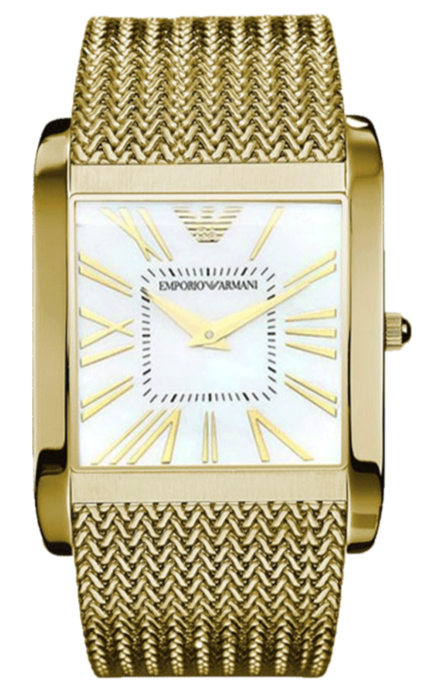 Buy Shop Emporio Armani Mother of Pearl Dial Gold Mesh Bracelet Watch For Men - AR2016 USA Online