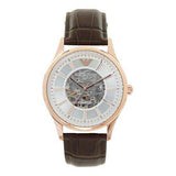 Buy Shop Emporio Armani Epoca White Skeletal Dial Black Leather Strap Watch For Men - AR2073 USA Online