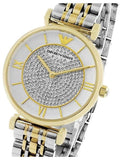 Buy Shop Emporio Armani Gianni T Bar Analog White Dial Two Tone Steel Strap Watch For Women - AR2076 USA Online