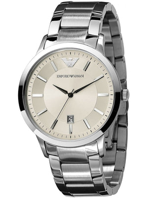 Buy Shop Emporio Armani Classic Quartz White Dial Silver Steel Strap Watch For Men - AR2431 USA Online