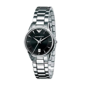 Buy Shop Emporio Armani Classic Quartz Black Dial Silver Steel Strap Watch For Women - AR2441 USA Online