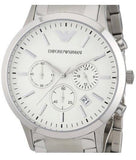 Emporio Armani Renato Chronograph Cream Dial Silver Steel Strap Watch For Men - AR2458