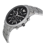 Emporio Armani Sportivo Chronograph Black Dial Silver Steel Strap Watch For Men - AR2460