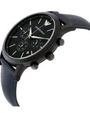 Buy Shop Emporio Armani Renato Chronograph Quartz Blue Dial Blue Leather Strap Watch For Men - AR2481 USA Online