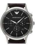 Buy Shop Emporio Armani Renato Chronograph Black Dial Brown Leather Strap Watch For Men - AR2482 USA Online