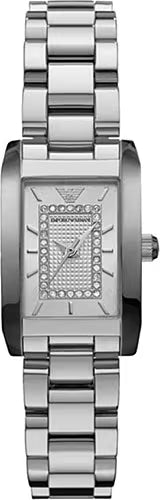 Buy Shop Emporio Armani Classic Diamonds Silver Dial Silver Steel Strap Watch For Women - AR3170 USA Online