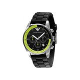 Buy Shop Emporio Armani Chronograph Black Dial Black Rubber Strap Watch For Men - AR5865 USA Online