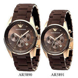 Emporio Armani Sport Chronograph Brown Dial Brown Stainless Steel Watch For Men - AR5890