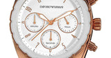 Buy Shop Emporio Armani Sportivo White Dial Rose Gold & White Steel Strap Watch For Women - AR5942 USA Online