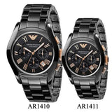 Buy Shop Emporio Armani Chronograph Black Ceramic Stainless Steel Dial Watch For Women - AR1411 USA Online