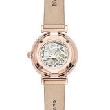 Buy Shop Emporio Armani Meccanico Silver Skeleton Dial Beige Leather Strap Watch For Women - AR60001 USA Online