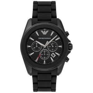 Buy Shop Emporio Armani Sportivo Chronograph Black Dial Black Silicone Strap Watch For Men - AR6092 USA Online
