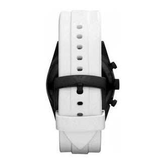 Buy Shop Emporio Armani Sportivo Chronograph Black Dial White Rubber Strap Watch For Men - AR6112 USA Online