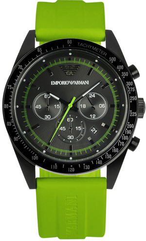Buy Shop Emporio Armani Sports Analog Black Dial Green Rubber Strap Watch For Men - AR6115 USA Online