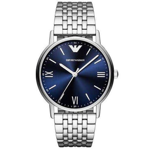 Buy Shop Emporio Armani Kappa Quartz Blue Dial Silver Steel Strap Watch For Men - AR80010 USA Online